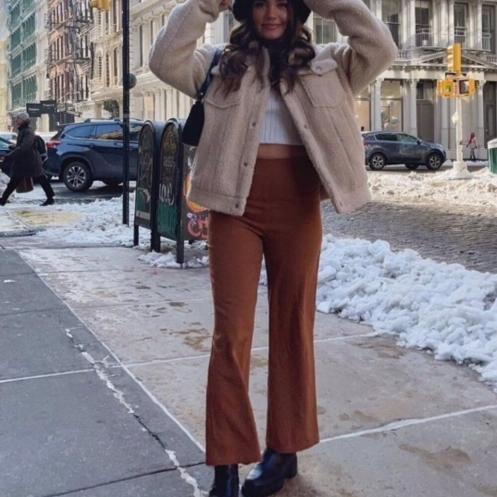 BNWT - BACKYARD ROSES CASEY STRETCH PANT CAMEL BROWN